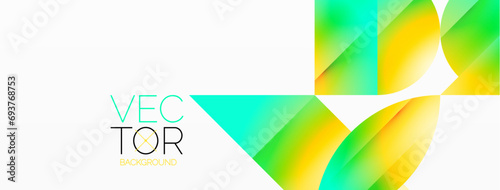 Serene gradient template. Circles and triangles mingle in minimalist perfection. Gentle fusion of forms and hues creates balanced yet captivating backdrop, embodying modern sophistication
