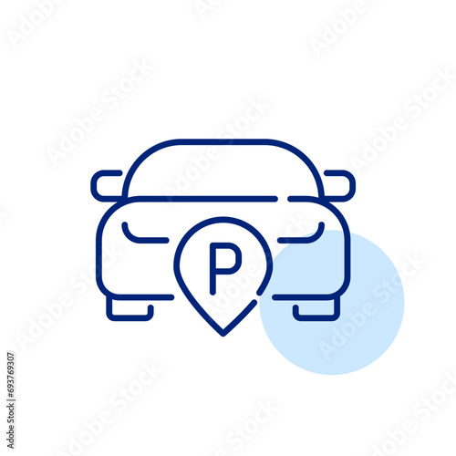 Car parking. Pixel perfect, editable stroke icon