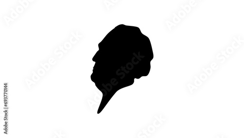 Winfield Scott, black isolated silhouette