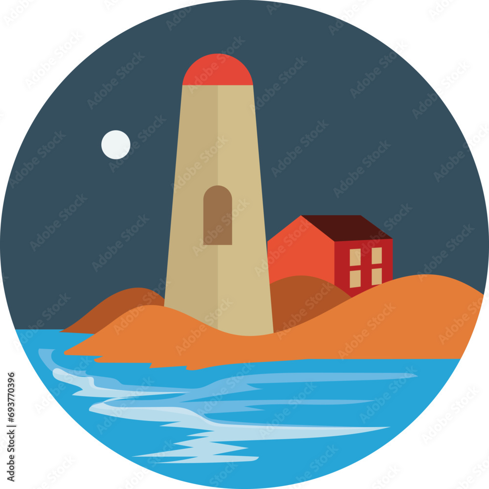 Naklejka premium lighthouse on the sea