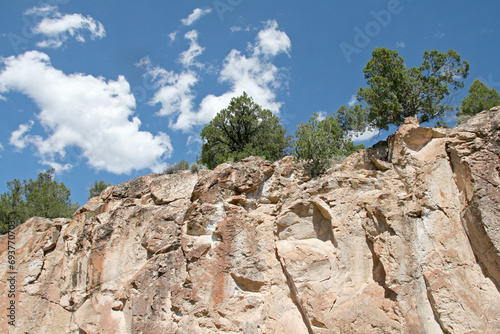 Rock cliff in the desert mountain landscape, Fremont State Park, Utah, USA