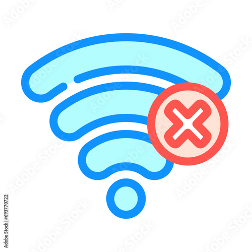 no wi fi color icon vector. no wi fi sign. isolated symbol illustration