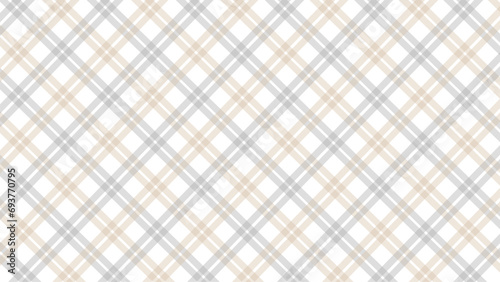 Diagonal grey and beige plaid stripes background