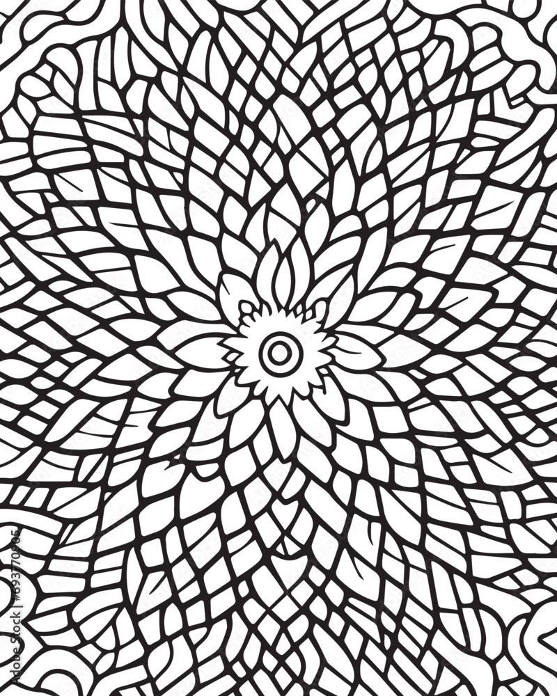 MobMandala adults coloring book page. Art therapy template for coloring.ile