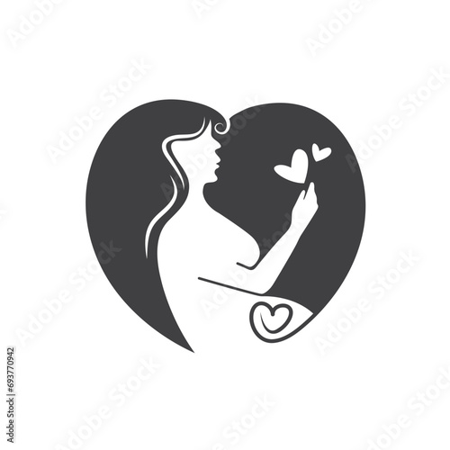 pregnant mother icon vector element design template