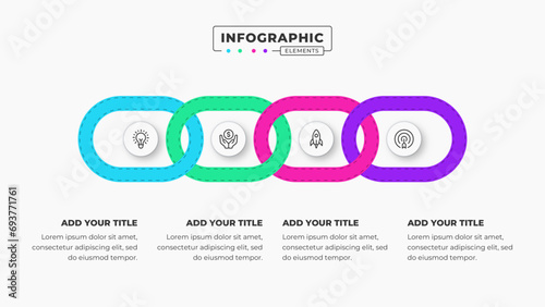 Vector business infographic design template with 4 steps or options