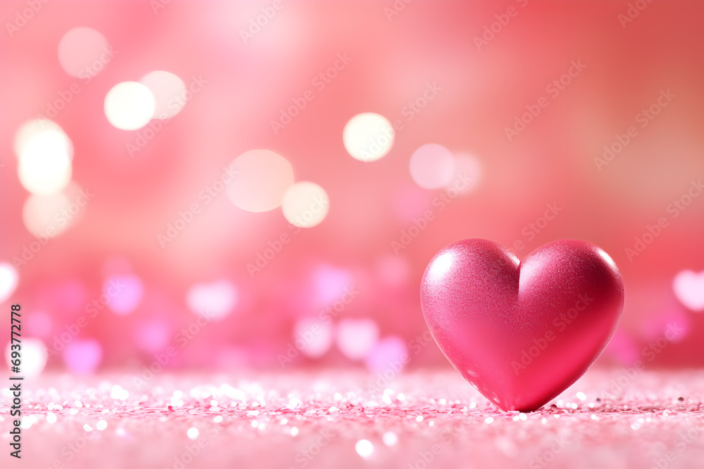 valentines bokeh background with hearts