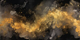 Gold black texture background water color style colour backdrop clouds painting, generated ai