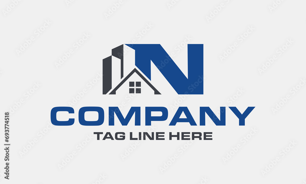 letter N Real Estate Logo Design letter N Real Estate Logo Design