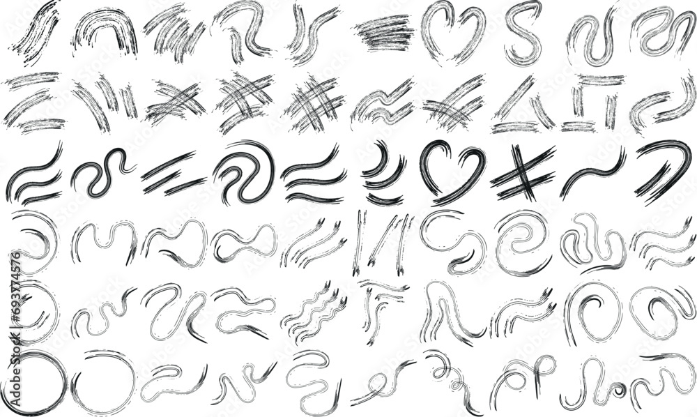 Scribble sketch Hand Drawn Design Elements set. Scribble sketch Hand Drawn Design Elements set.