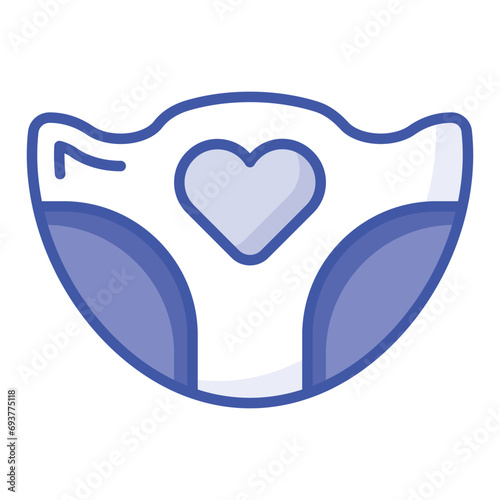 Baby nappy vector design, isolated on white background