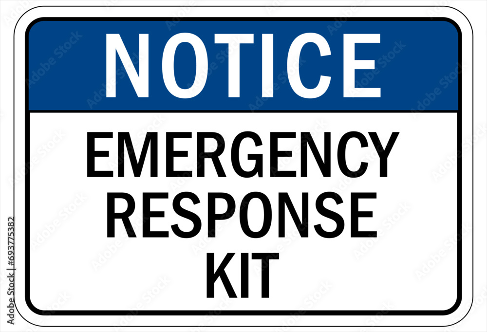 Spill clean up sign and labels emergency response kit