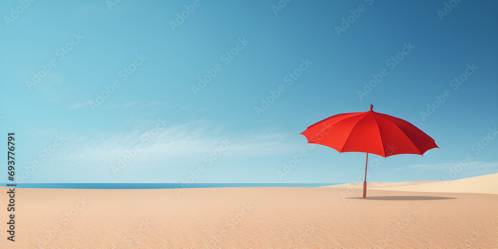 Umbrella on South Beach of Miami Florida stock Sunshine State Serenity: Colorful Umbrellas on Miami's Shore 