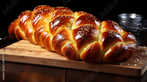 Challah bread for Hanukkah holiday photo