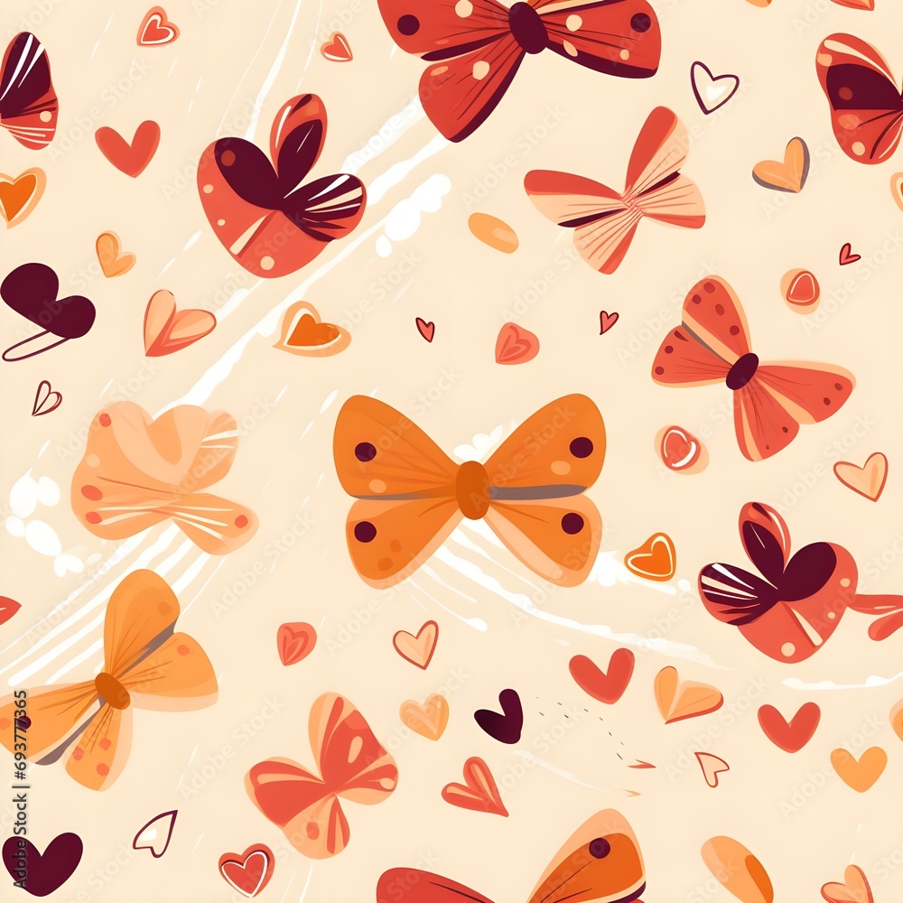 Seamless pattern of a bow tie print with a love story theme Seamless pattern of a bow tie print with a love story theme
