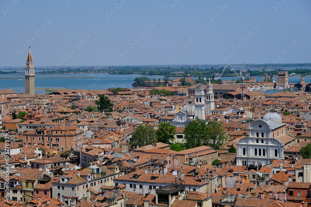 Venice Italy - View from cathedral tower St Mark's Campanile