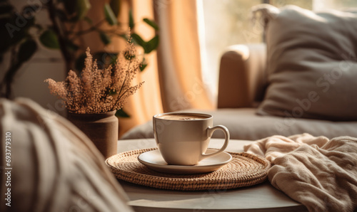 Cozy Home Coffee Table Setting
