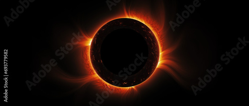 Illustration of a Solar Eclipse created with Generative AI technology photo