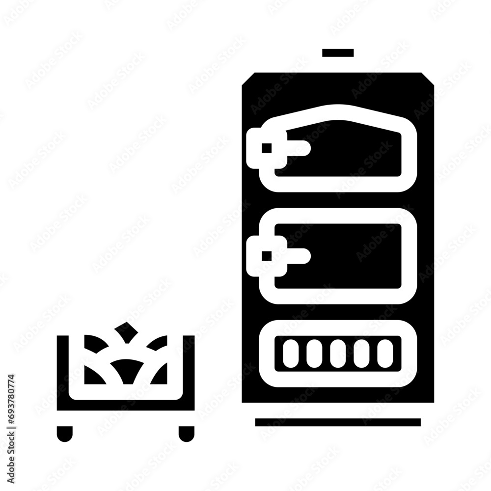 boiler biomass energy glyph icon vector. boiler biomass energy sign. isolated symbol illustration boiler biomass energy glyph icon vector. boiler biomass energy sign. isolated symbol illustration