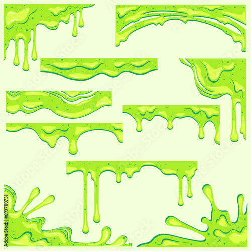 Fun Decorative Green Slime Themed Borders 