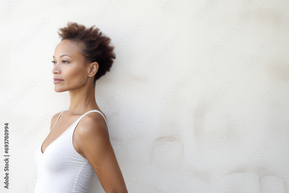 Beautiful African American young woman portrait with copyspace Beautiful African American young woman portrait with copyspace