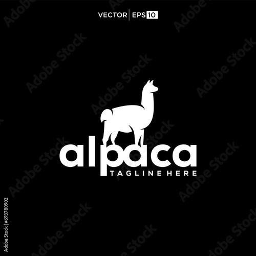 alpaca logo design icon vector silhouette