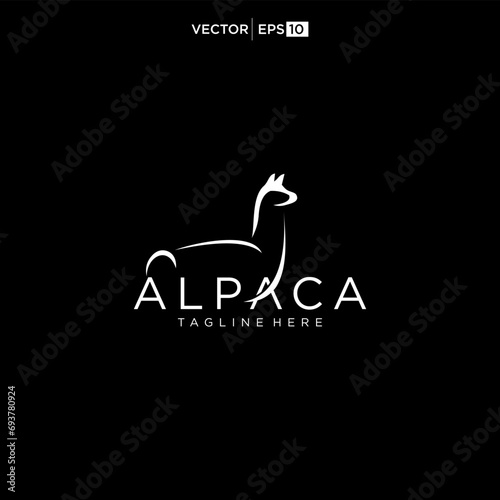 alpaca logo design icon vector silhouette