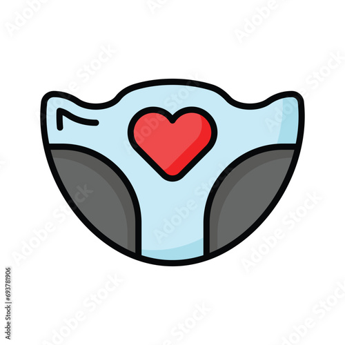Baby nappy vector design, isolated on white background