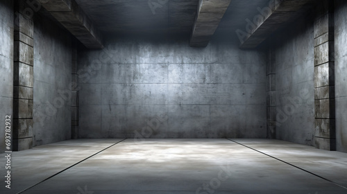 Empty Concrete Underground Basement Grunge Corridor