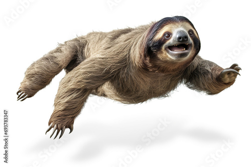Cute sloth isolated on a white background.