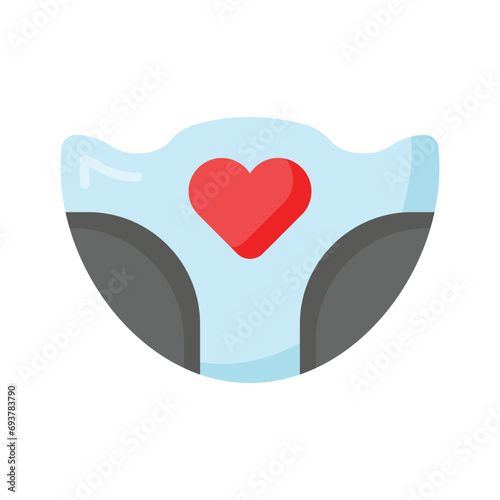 Baby nappy vector design, isolated on white background