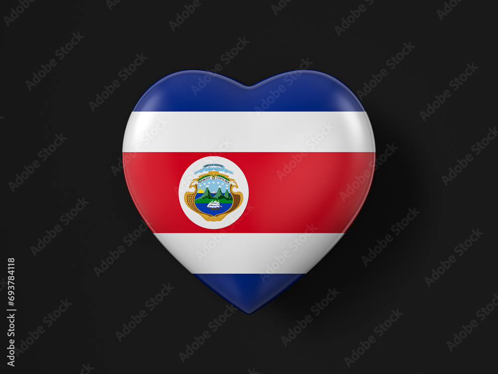 Fototapeta premium Costa Rica heart flag