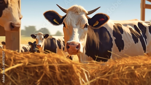 a cow standing in a field photo