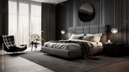 Monochromatic bedroom design for a sleek and sophisticated ambiance