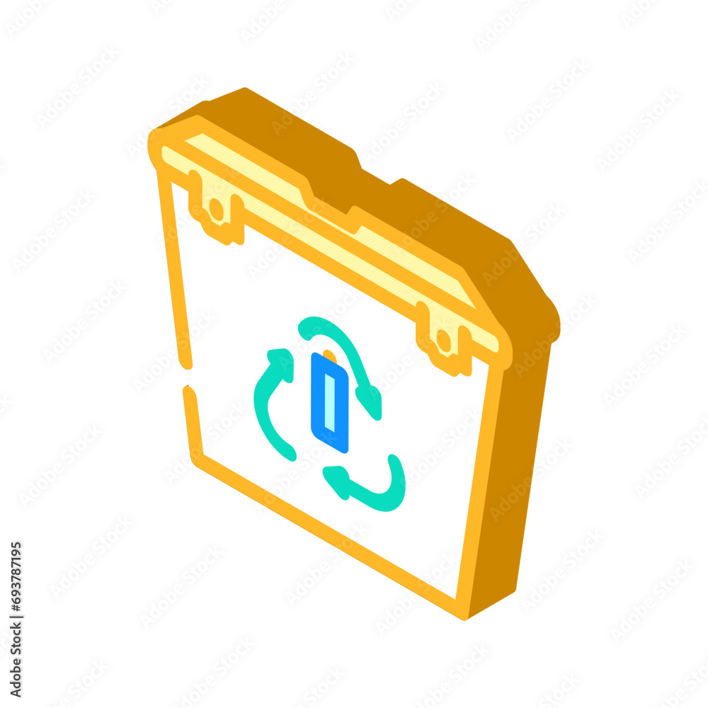 recycling battery isometric icon vector. recycling battery sign. isolated symbol illustration recycling battery isometric icon vector. recycling battery sign. isolated symbol illustration