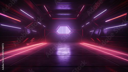 Modern Sci Fi Neon Laser Purple