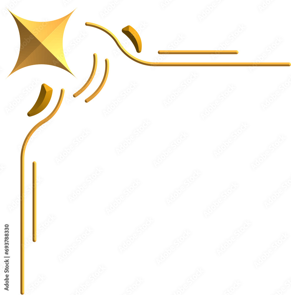 gold border corner 3d gold border corner 3d