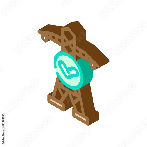 grid reliability electric isometric icon vector. grid reliability electric sign. isolated symbol illustration