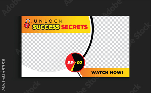 Online Business Success Podcast eye-catching and visually appealing thumbnail design template with a strong understanding of color theory and composition