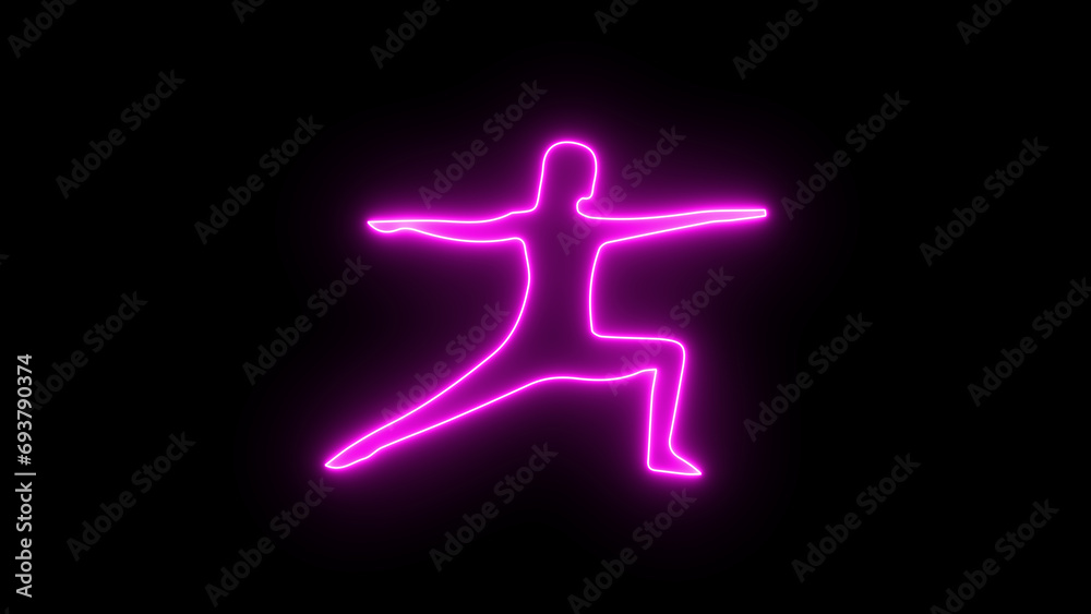 Yoga collection in neon style. Lotus, flat stones and balance. neon glowing yoga sign. illustrations for bright sign boards. Meditation and relaxation concept Yoga collection in neon style. Lotus, flat stones and balance. neon glowing yoga sign. illustrations for bright sign boards. Meditation and relaxation concept