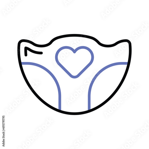 Baby nappy vector design, isolated on white background
