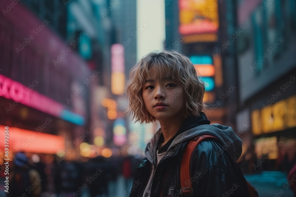Portrait of a handsome korian boy in the city ,Special for girls love Portrait of a handsome korian boy in the city ,Special for girls love