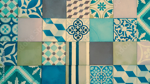 artwork floor mosaic tile background azulejos in cement tiles floor house mosaic tile photo