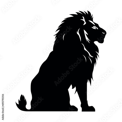 Lion black icon on white background