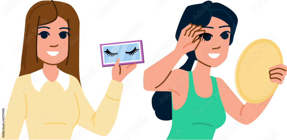 beauty false eyelashes vector. eyelash lash, fashion makeup, extension cosmetic beauty false eyelashes character. people flat cartoon illustration beauty false eyelashes vector. eyelash lash, fashion makeup, extension cosmetic beauty false eyelashes character. people flat cartoon illustration
