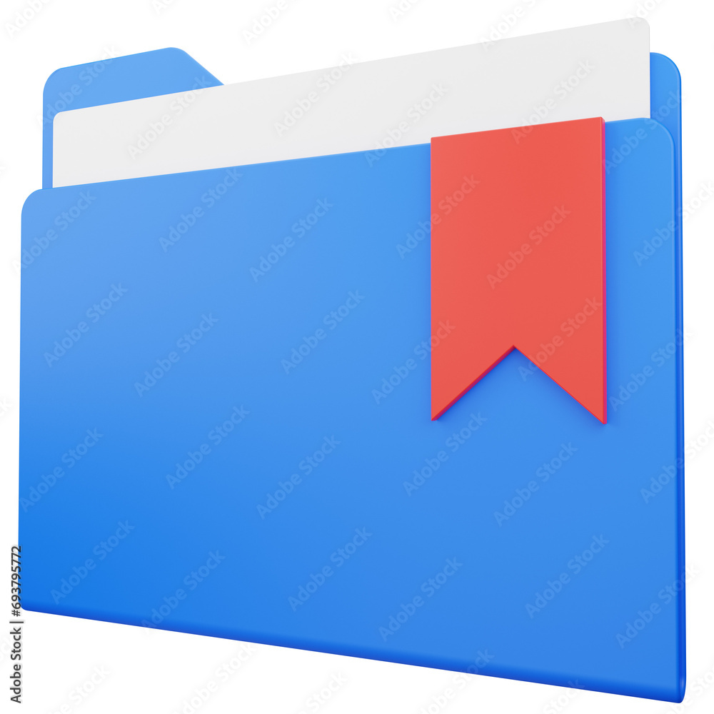 Folder Bookmark 3D Illustration Folder Bookmark 3D Illustration