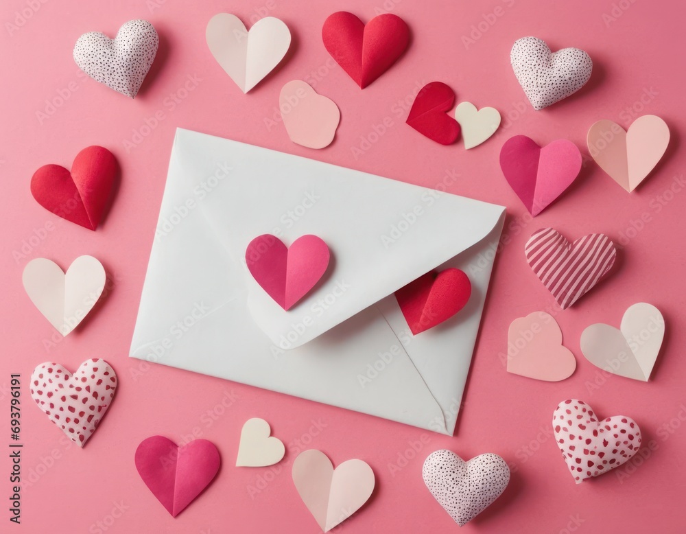Love messages arrive by letter in paper envelopes, a background