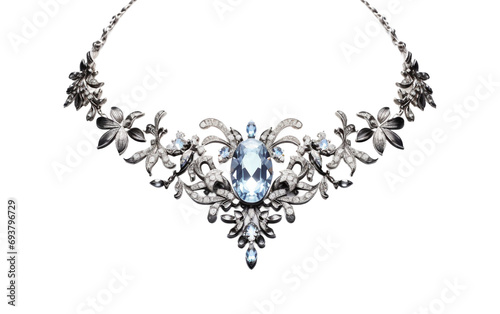 Vintage Elegance Crystal Collar Necklace Isolated on Transparent Background PNG. photo