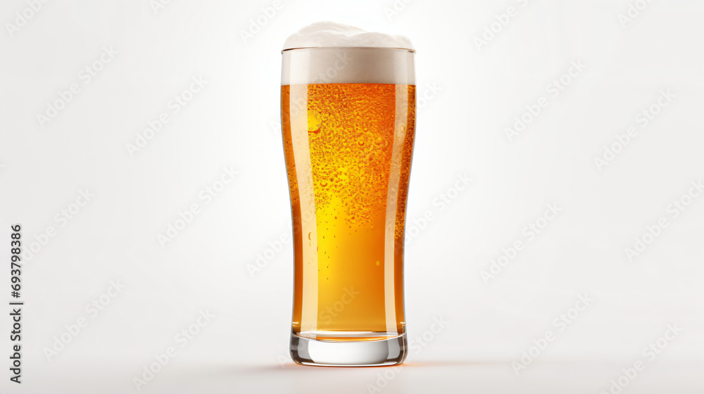 Glass of Beer isolated on white background