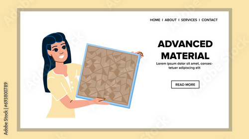 line advanced material vector. concept science, energy polymer, metal future line advanced material web flat cartoon illustration